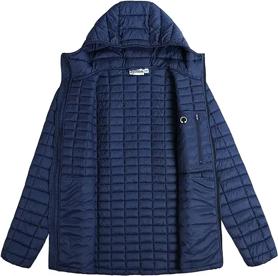 2024 OEM Folding hooded quilted down jacket lightweight warm fluffy warm winter coat