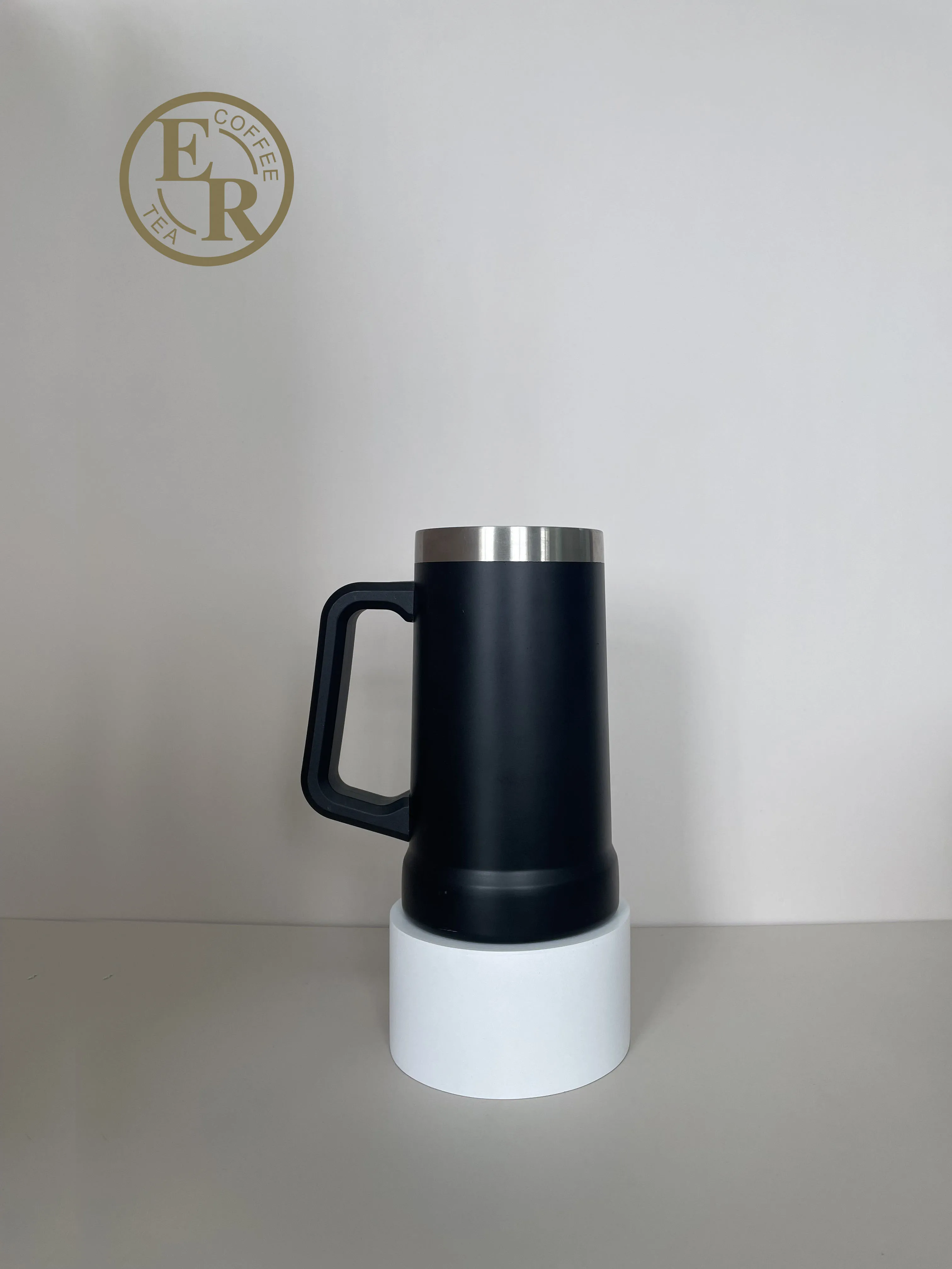 ER Classic Beer Stein 24 oz double wall Insulated Beer Party Mug and Tumbler Matte black