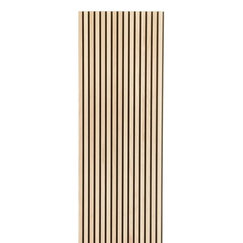 Luxury Wood Veneer Slat Wall Panel with Recycled PET Black Felt Backing Akupanel