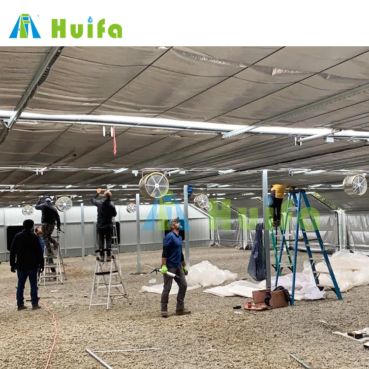 Industrial Greenhouse Hydroponic Greenhouse Tunnel Multi Span Blackout Greenhouse