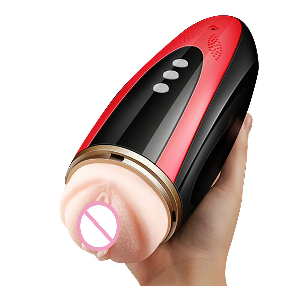 Suck Male Masturbator Vibrator Mouth Deep Throat Masturbation Cup Oral Horal Heating Sex Toys For Men