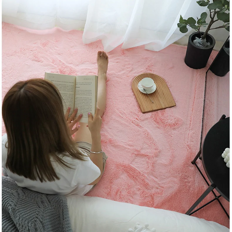 Click Fuzzy Plush Fur Turkey Carpet Factory Manufacturers High Pile Round Rug Rectangle Area Rug For Bedroom