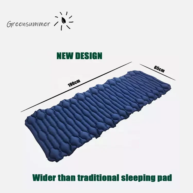 
Widen dumbbell design inflatable waterproof sleeping pad folding fast beach mattress light camping mat hiking outdoor air bed 