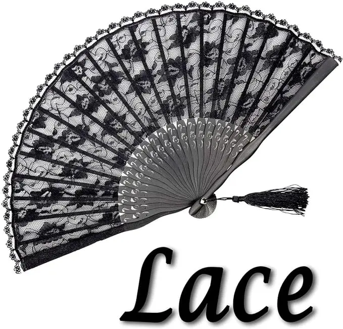 Luxury Fashion Hand Fans Wedding Lace Plastic Ribs Plastic Hand Fans For Sale