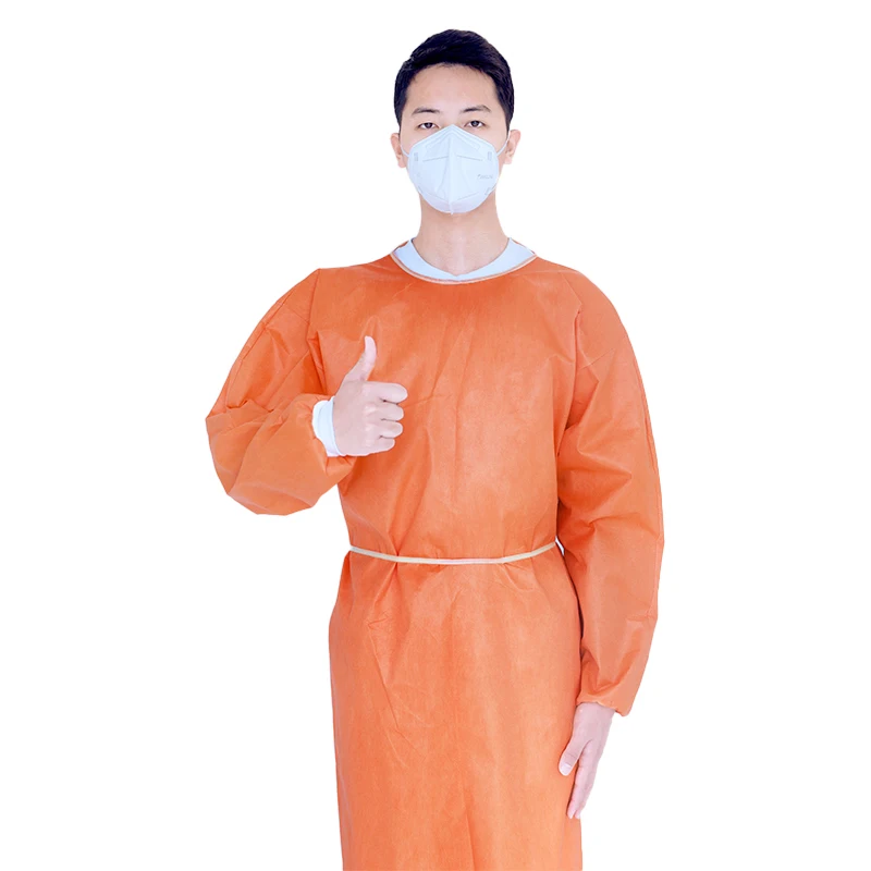 PP SMS PPE Medical Gown Hospital Doctor Nurse Protection Clothing Surgical Isolation Gown Factory Wholesale Disposable Blue Ic