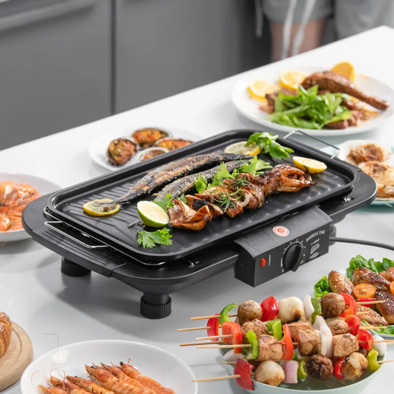 Factory Price High quality Barbecue Griller with Pan 110V -230V electric griller two colors optional griller OEM Available