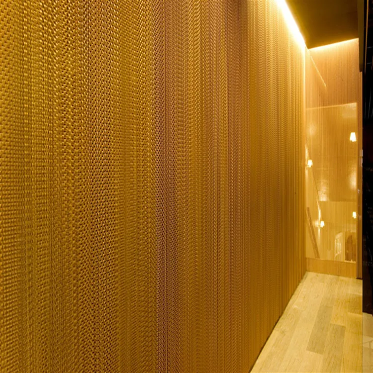 Decorative metal chain curtain for room dividers
