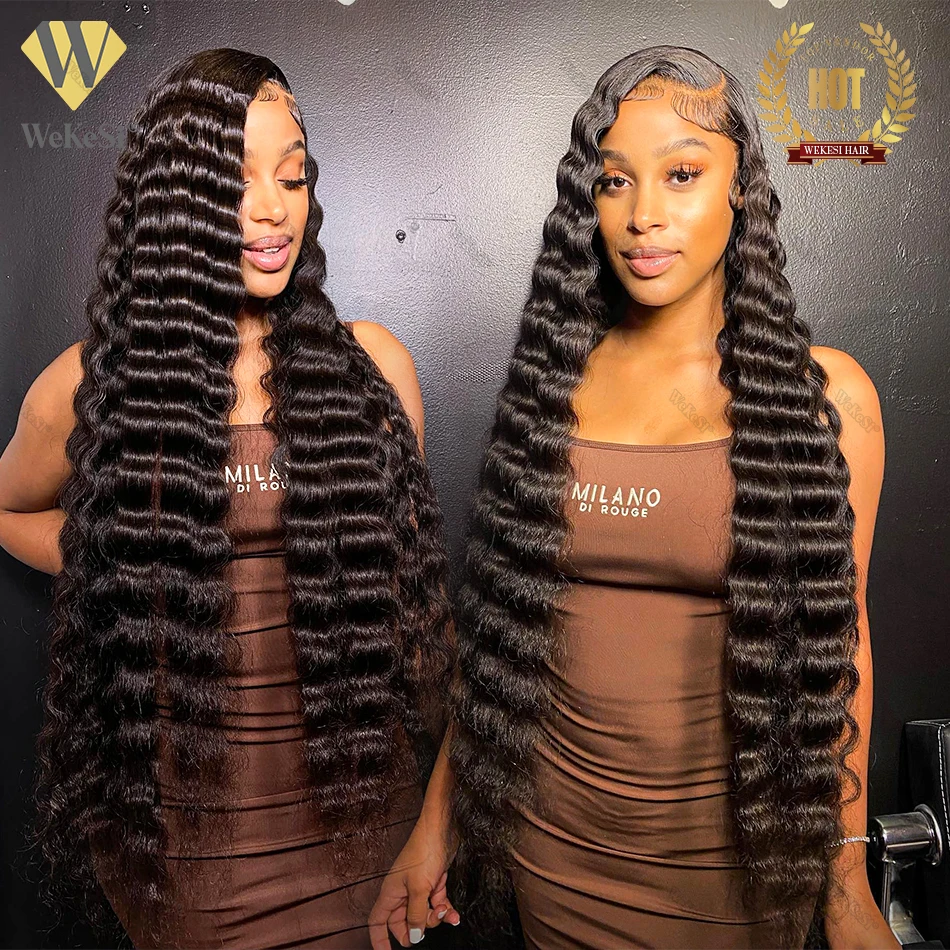 Cheap 4x4 13x4 HD Transparent Swiss Lace Front Wigs Human Hair, Natural Loose Deep Wave Wig Perruque Virgin Human Hair Vendors