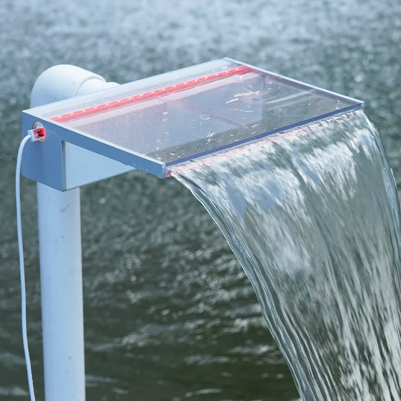 Wall mounted water-blade cascade colorful led light decoration swimming pool water curtain waterfall