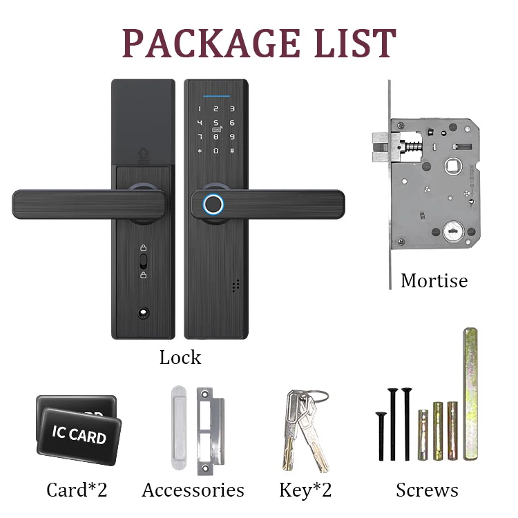 Home Hotel Electronic Security With Card Auto Wifi Fingerprint Access Control System Door Lock