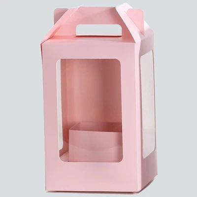Flower box luxury packaging bag flower pattern type folding style box with window