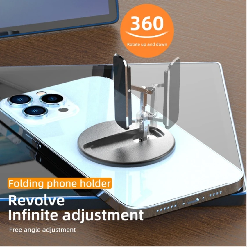 Magnetic Phone Stand&Grip Foldable Adjustable Aluminium Alloy Magnet Portable Invisible Phone Holder