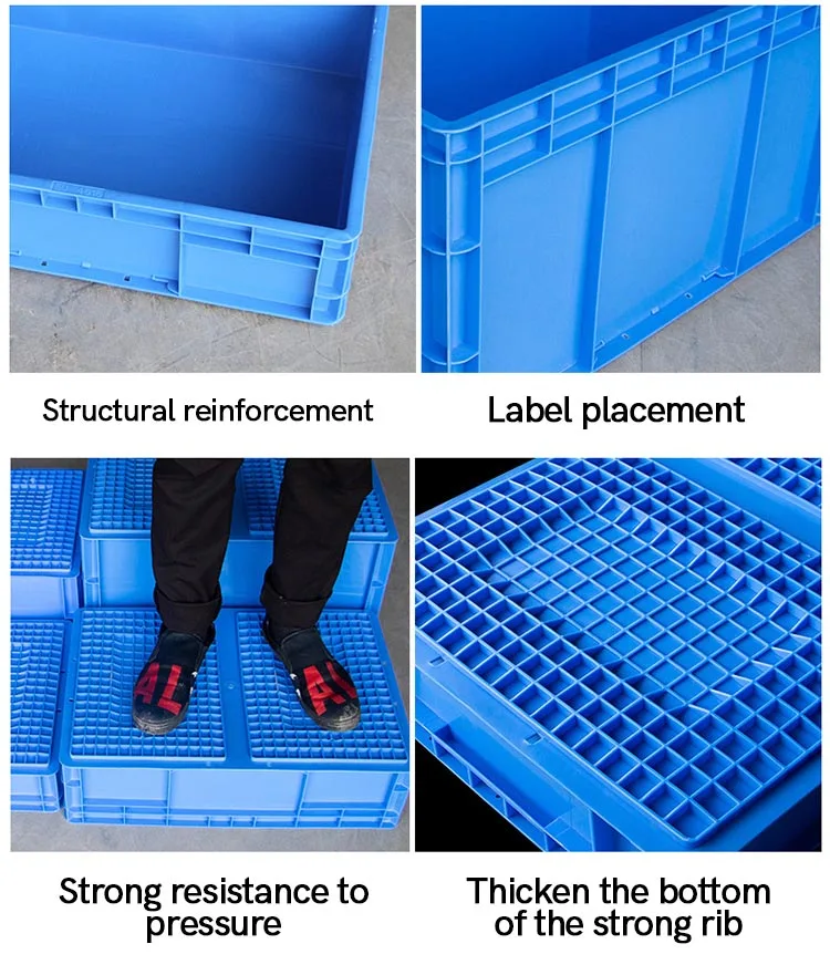 LEADLOONG EU4316 400*300*175MM Industrial HDPE Plastic Storage Box Sheet Stackable Turnover Box Desktop Tide Storage Box