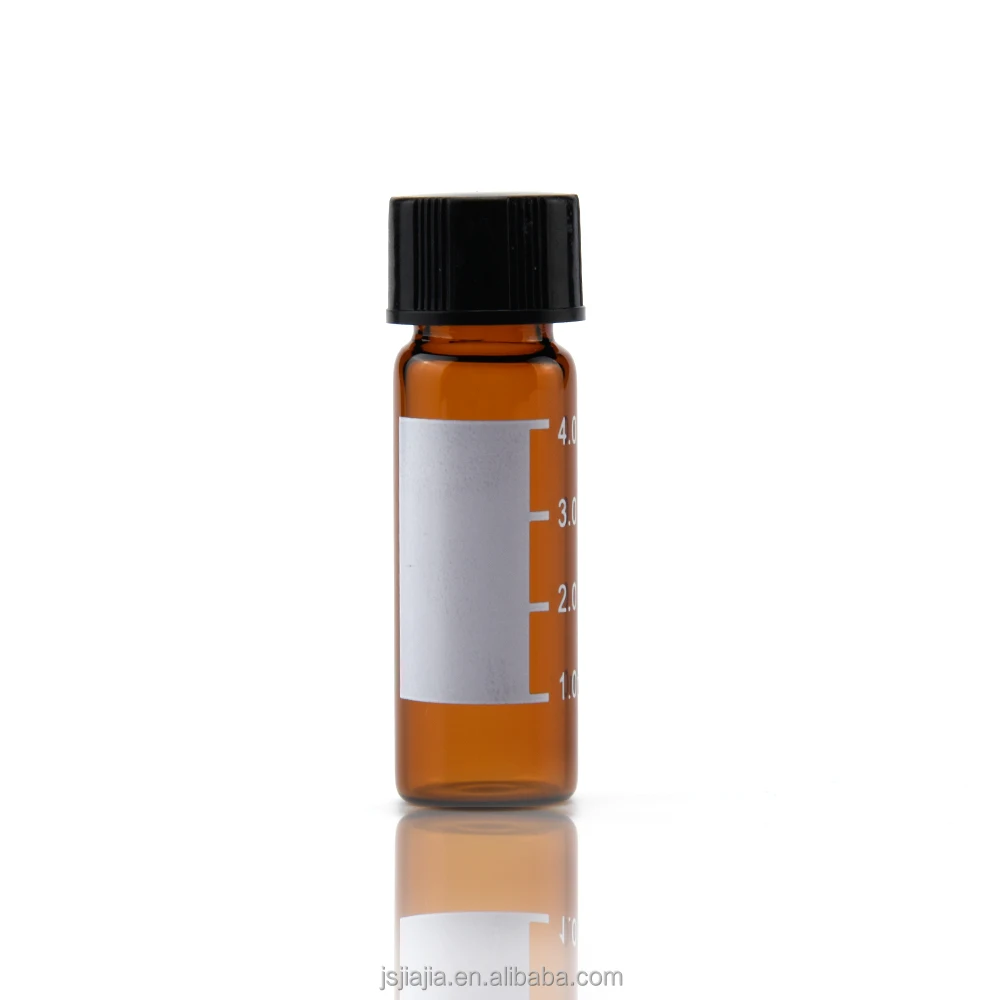 Brown and clear 4ml laboratory screw mouth glass bottle hplc vial