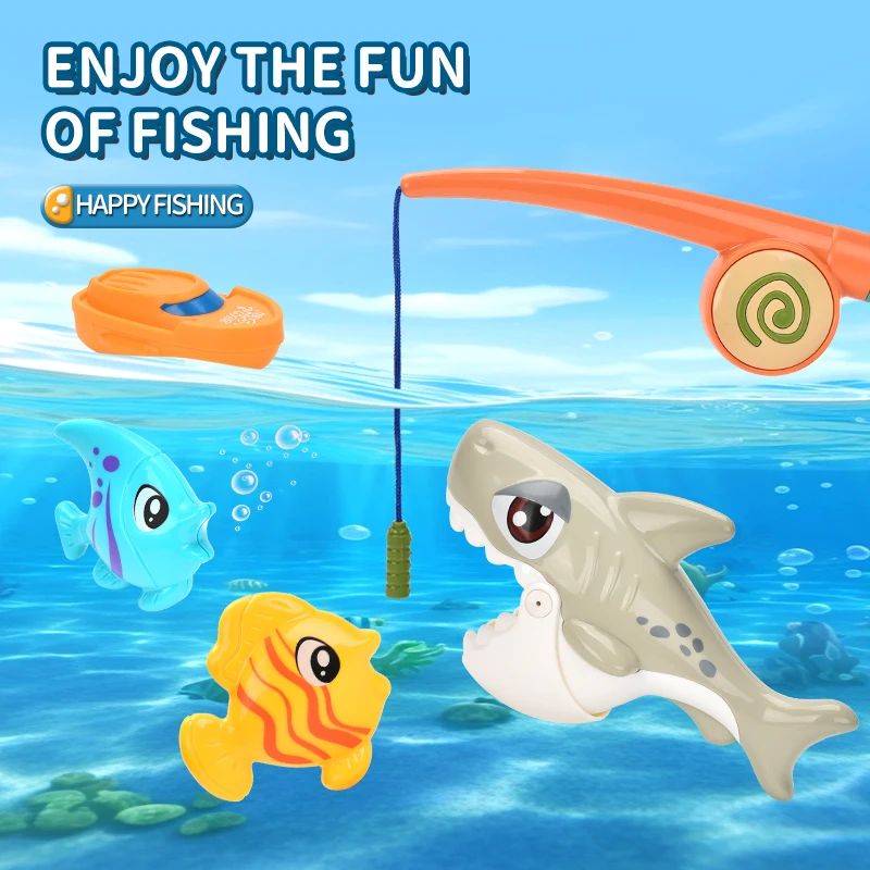 2024 новые детские игрушки для ванной набор плавательных животных рыбалки