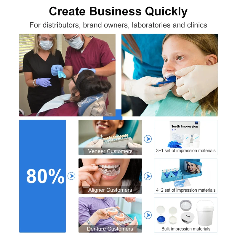 Dental Silicone Materials Impression Tray Putty  Grills Teeth Tooth Model Impression Material Molding Custom Grillz Mold Kit