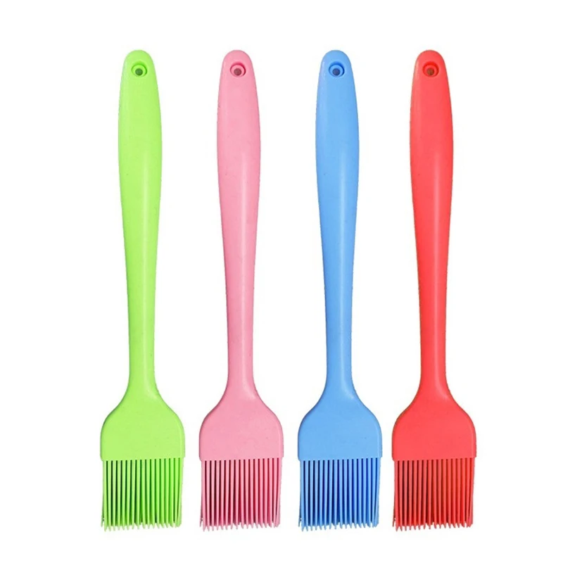 Small Scraper Red/Green/Pink/Blue Factory wholesales baking tool oil  for kitchen cooking tool silicone brush for barbecue