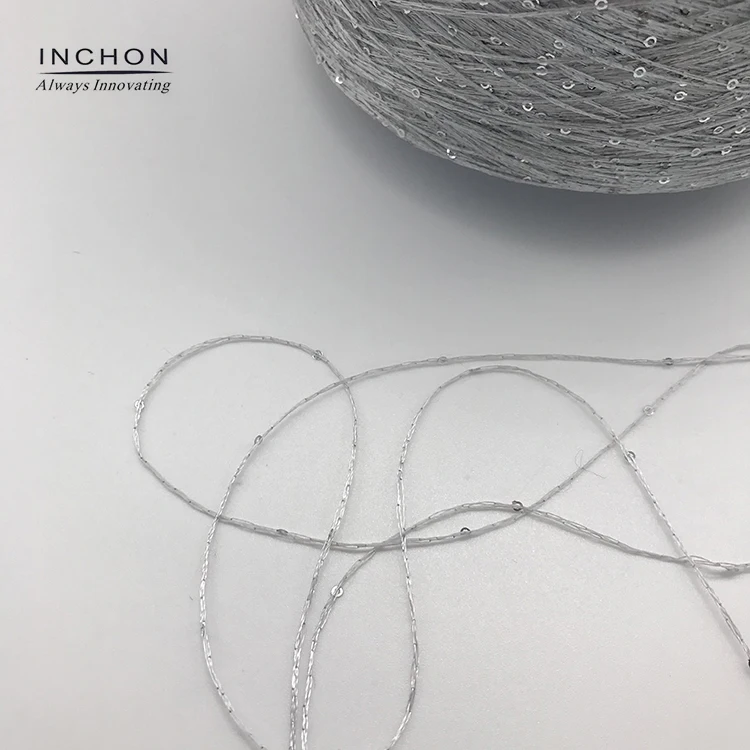 Cheap price fashion knitting sequin yarn beads