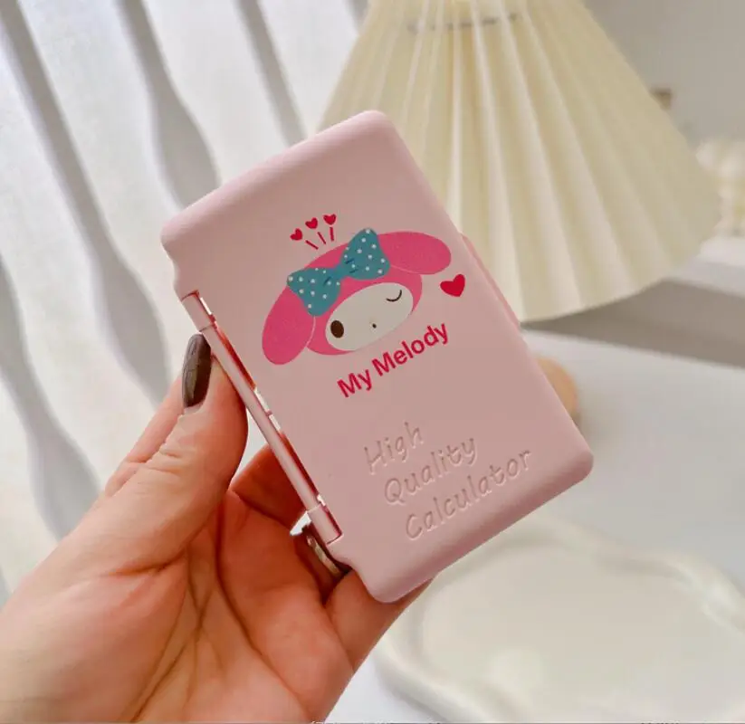 XUX  Mini Portable  Kuromi Melody Calculator Student  Practise Counting Folded Calculator For Stationery School or Office