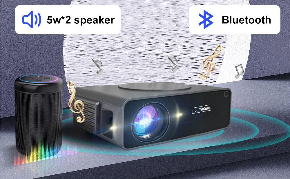 Touyinger Q10W Pro Projector   wifi android smart  home Theater 4k projector