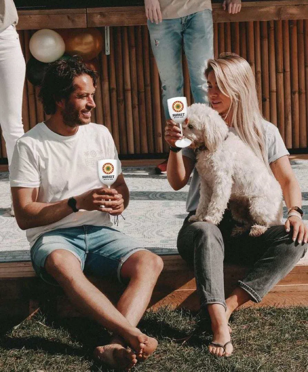 Ice Imperial Champagne White Gold Lettering Acrylic Goblets wine Glasses