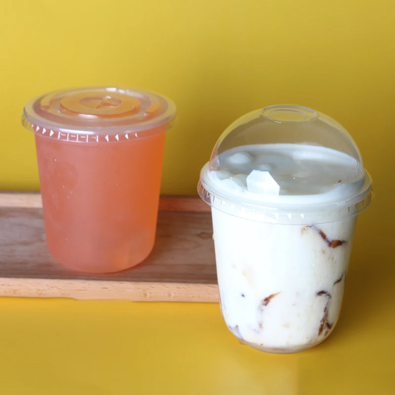 Factory Price Custom Disposable Plastic Ice Cream Cup Cheap Price U Shape Pet Plastic Bottle Cup For Cold Drinks