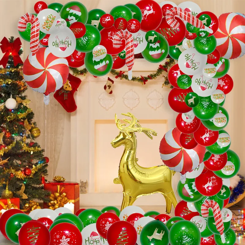 Wholesale Manufacturer Christmas Balloon DIY Magic Originality Balloons 100PCS Christmas Balloons Tree Elk Santa Claus Latex