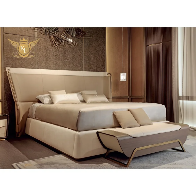 Factory offer melting light home furniture bed room luxury design bedroom furniture set modern bedroom king size bed sets