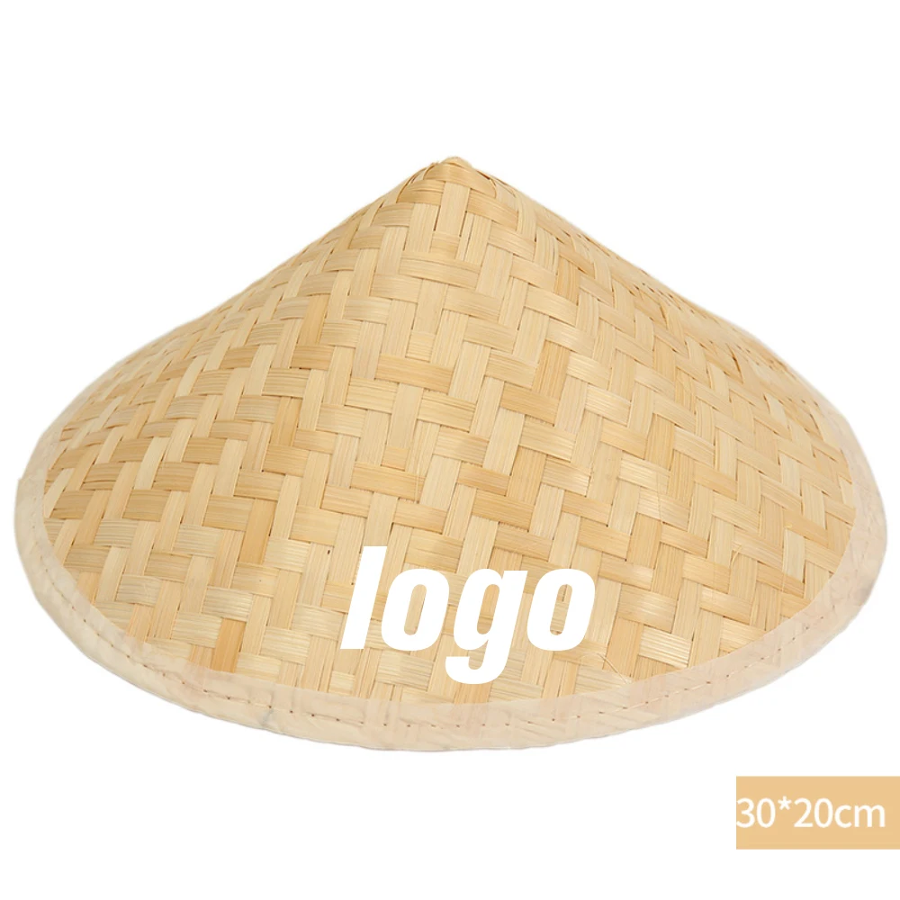 Zhenbang Custom Bamboo Hat Wide Brim Chinese Decor Sun Hat for Farmer Hat Large Brim