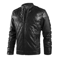 Wholesale High Quality Winter Black Biker Custom Motorbike Faux Pu Motorcycle Male Mens Leather Jacket