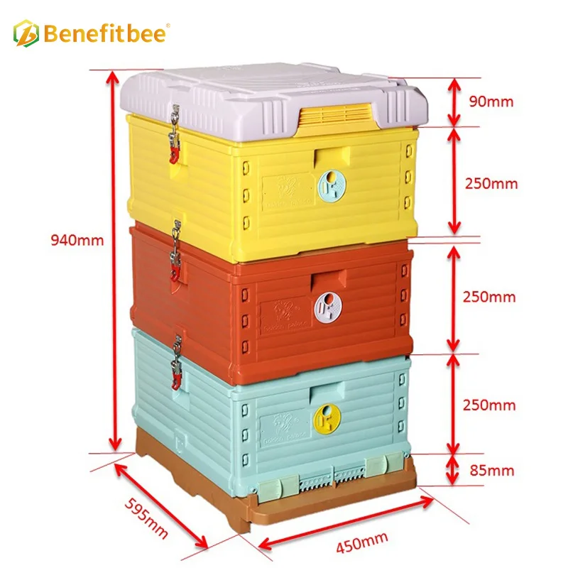 LangstrothBeehive beekeeping equipment Multifunction plastic beehive Three layers 10 frame PE thermo bee hive