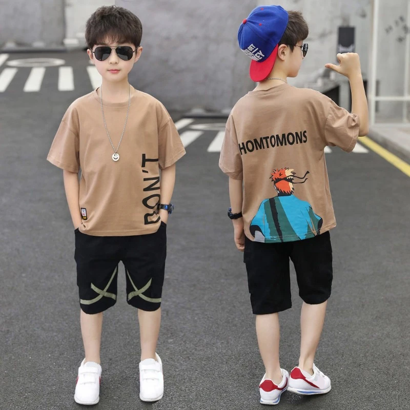 Boys Clothing Sets Summer Casual Outfit T-shirt + Pants Boys Clothes Children Clothing Suit Kids Tracksuit Teen 6 8 9 10 12 Year