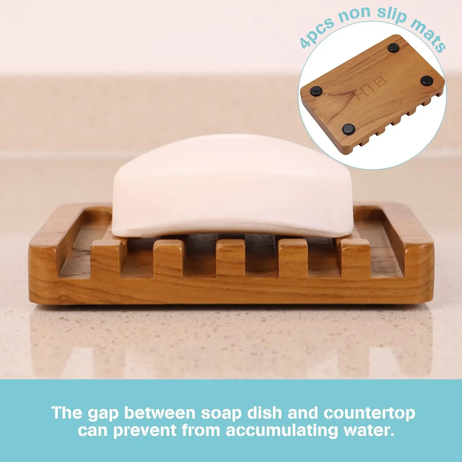 Wholesale Hot Selling Self Draining Soap Holder Tray Soap Tray Rack Teak Soap Dish