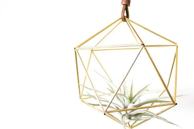 Wholesale gold wedding geometric handmade flower terrarium without glass geometric decor