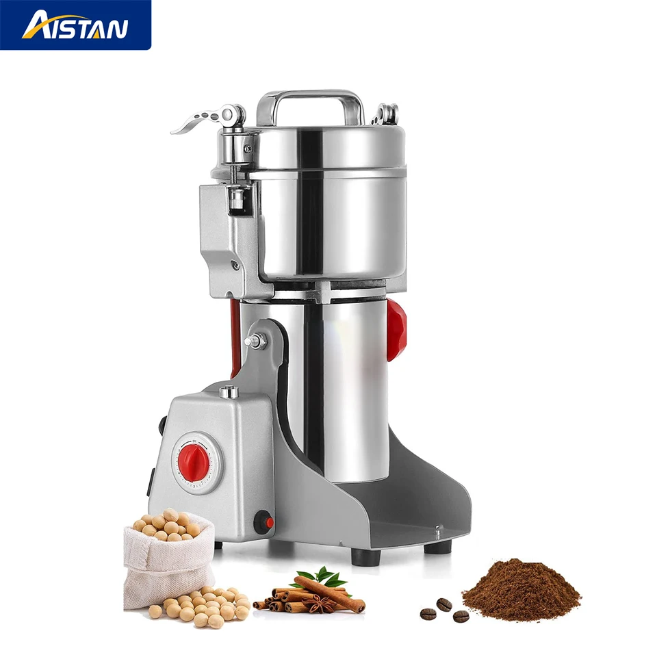 800g Electric Grain Grinder Mill Safety Upgraded 2400W High-speed Spice Herb Grinder Commercial Superfine Machine Dry Cereals