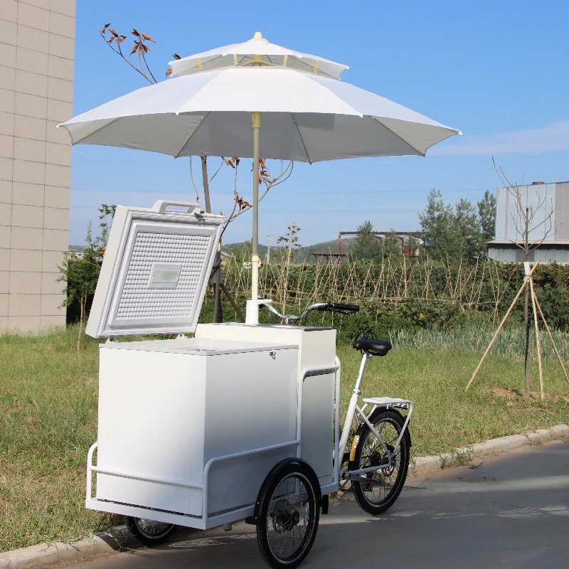 New arrival bike towing ice cream cart with sink street ice cream vending trailer for sale