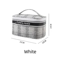 Yuhong Korean Version Of Plaid Portable Makeup Bag Large Capacity Cosmetics Storage Bag Wholesale