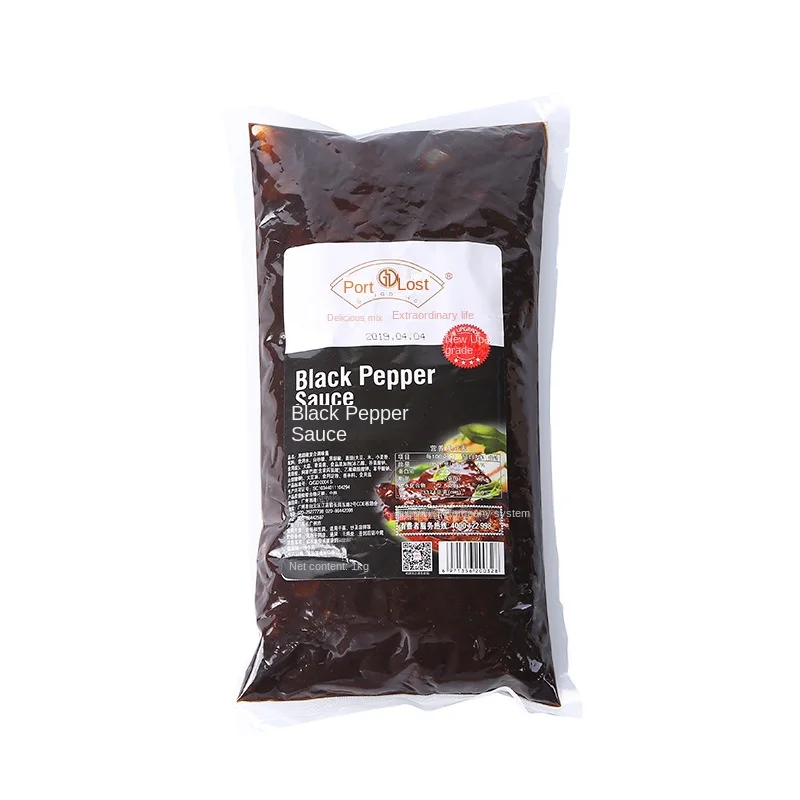 Hong East Black Pepper Sauce 1kg Bagged Steak Household Noodle Spaghetti Commercial
