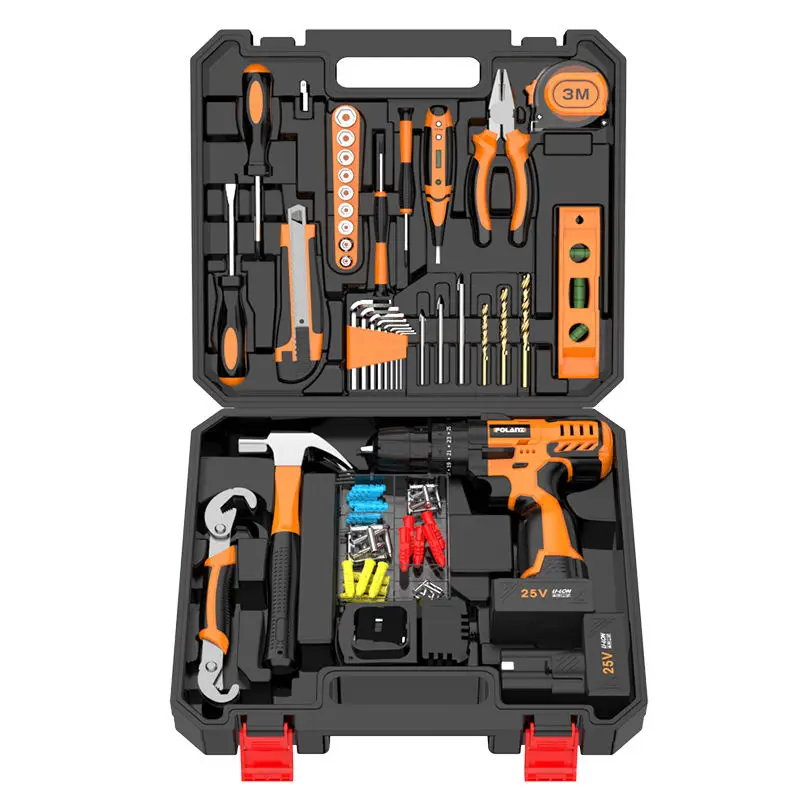 22pcs 12V 2000MAH Li-ion Battery Portable Cordless Electric Drill with Variable Speed 10mm Brushless 12V Voltage OEM ODM Product