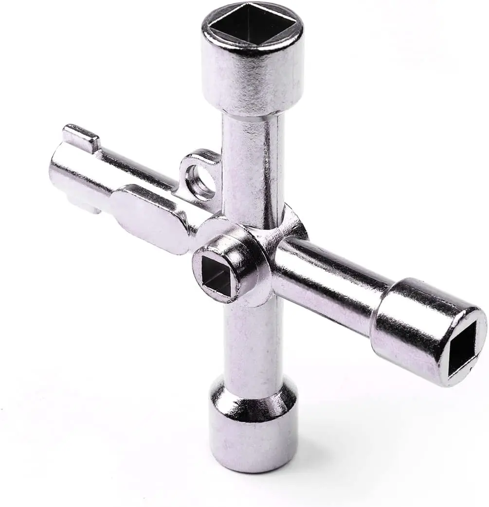 4-Way Multi-Functional Utilities Key Electric Water Gas Meter Box Cupboard Opening Key Cross Key