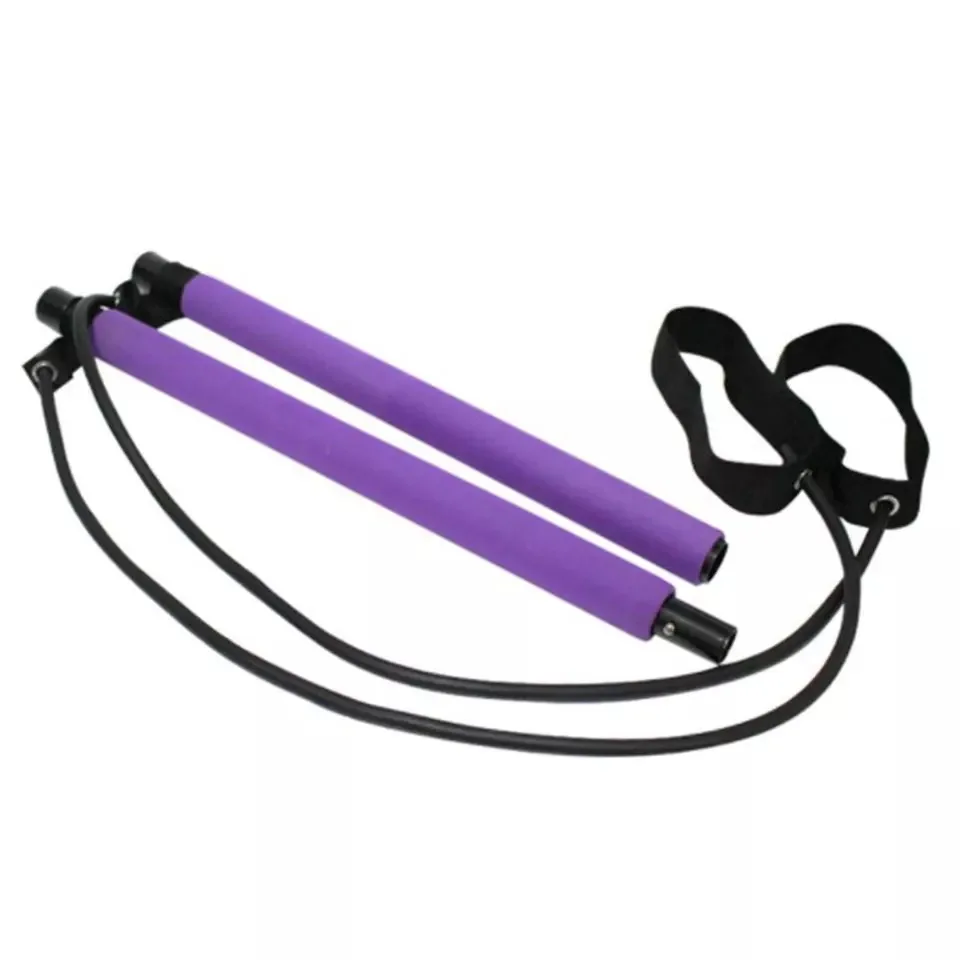 Multi-functional Stick with Resistance Band Yoga Pull Rods Pilates Bar for Gym Fitness Body Building Workout Exercise