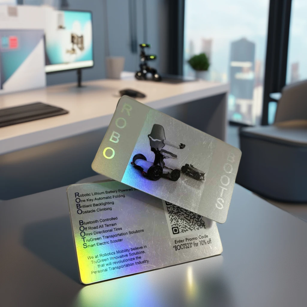 Custom Designed PVC Hologram Business Card with Laser Rainbow Effect Glossy Lamination Offset Printing Special Hologram Finish