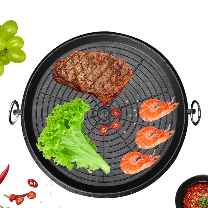 3 Shape 32cm Korean Maifan Stone Grill Pan Non-stick Portable Household Outdoor BBQ Plate Smokeless Aluminum Tray Hot New
