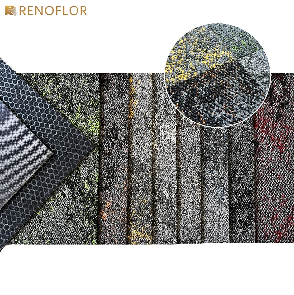 Free Sample Luxury Interlocking Commercial 50x50cm Office Square Bitumen Backing Polypropylene Carpet Tile for Meeting Room