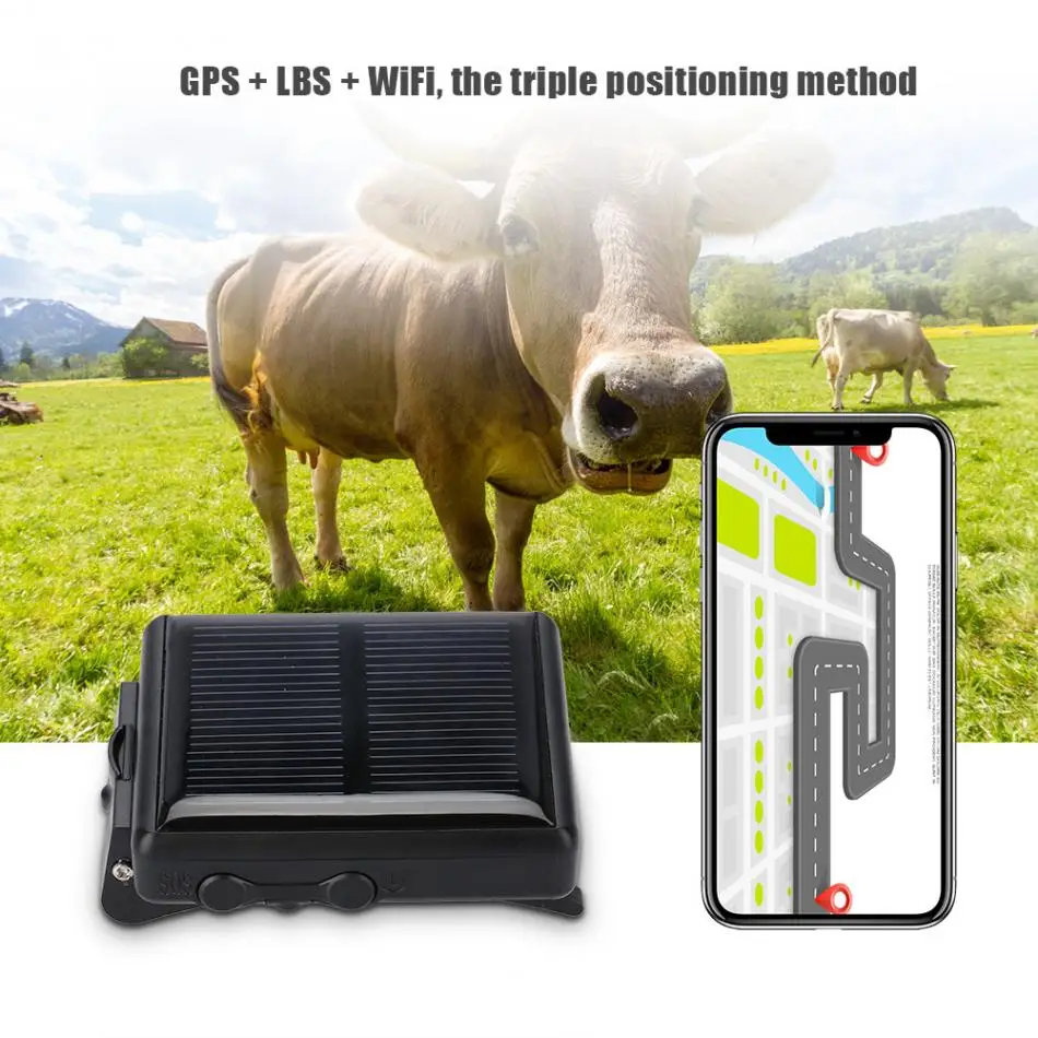 RF-V26 Pet GPS трекер для коровы собаки лошади SOS geo-загородка устройства слежения локатор в реальном времени солнечного света