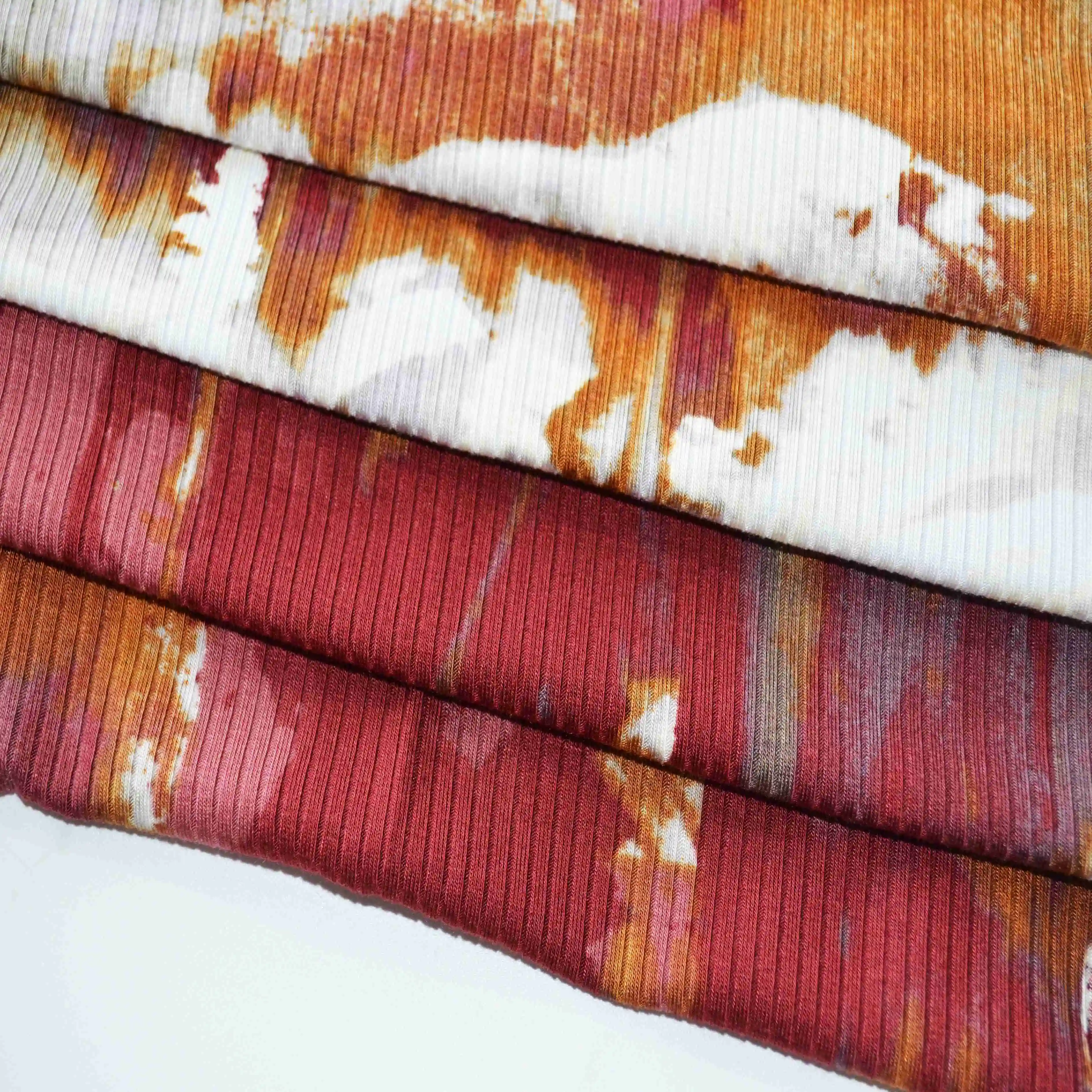 Rayon spandex 4*2 rib ladies fashion knitted print  fabric