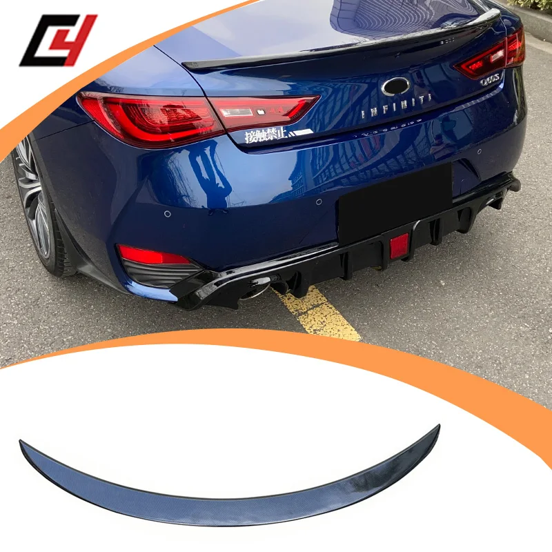 New Item Of abs Style Rear Diffuser Rear Bumper Lip For Infiniti Q60 Rear Trunk Spoiler