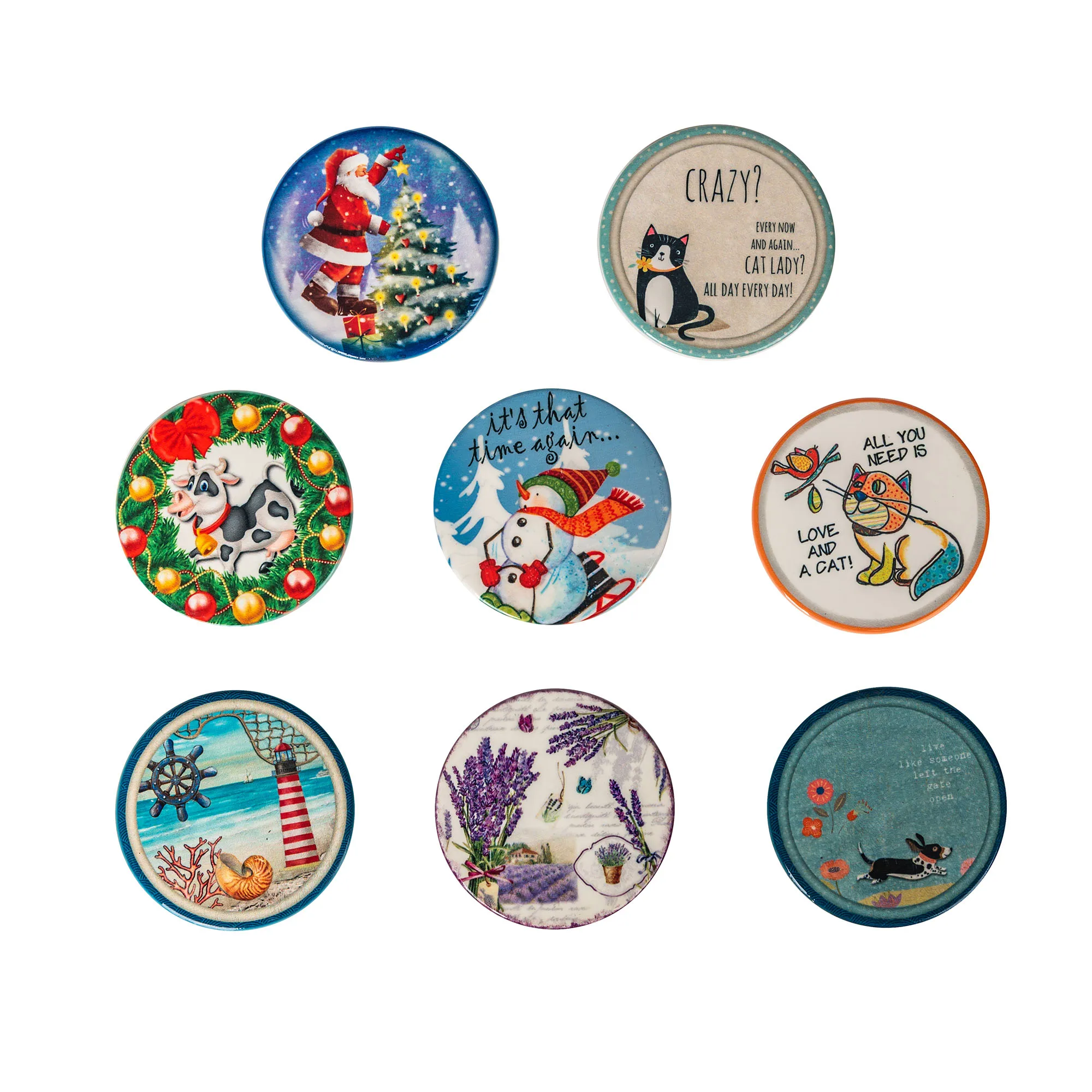 Wholesale sublimation ceramic coasters with non-slip cork back waterproof or absorbent custom