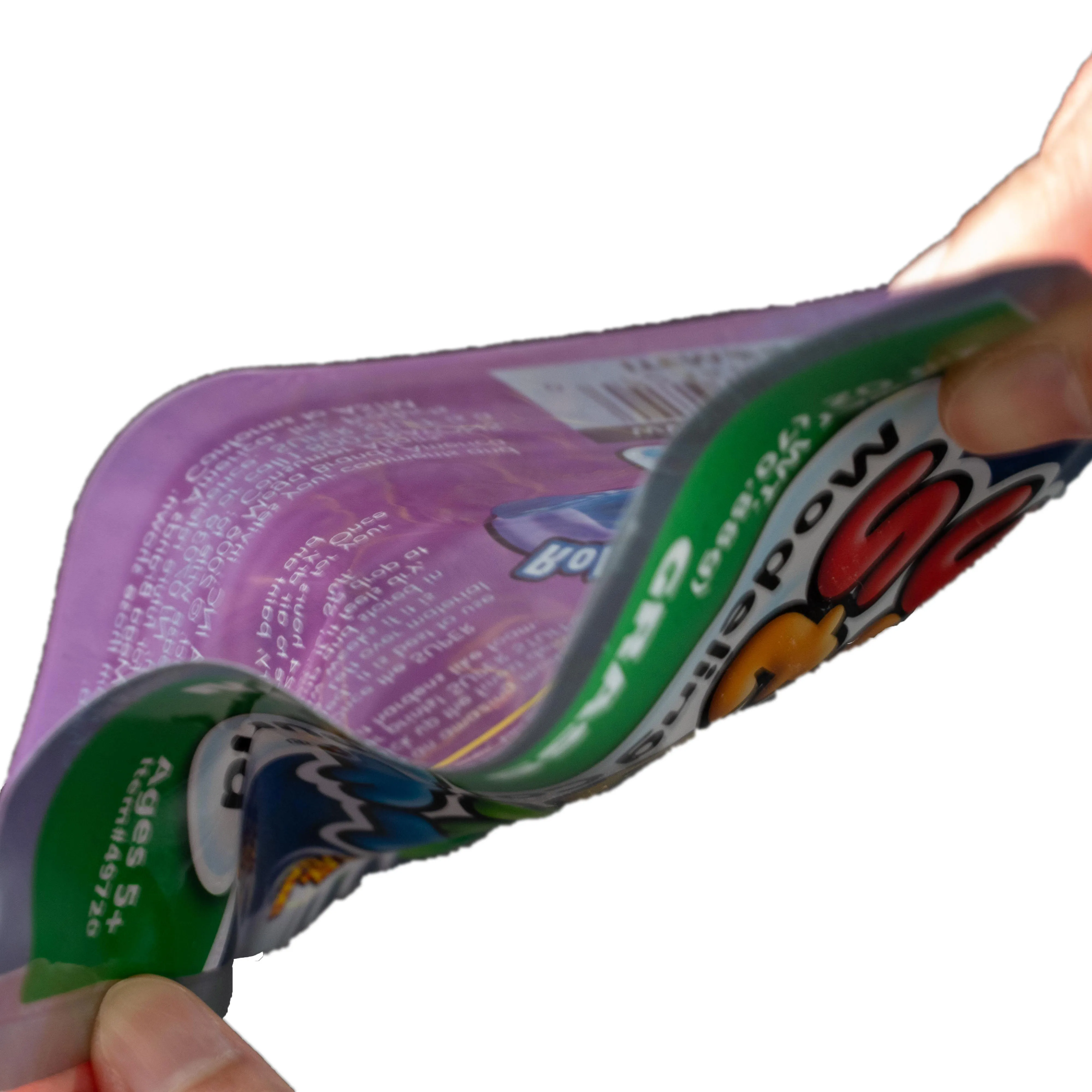 Запечатываемая печать на заказ алюминиевая фольга VMPET фиолетовая форма молния пластиковый пакет упаковочный для подарка и рукоделия