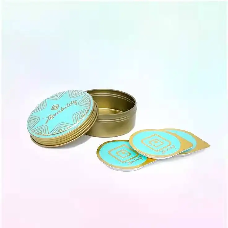 New custom printing empty eco friendly round gift metal tin box condom packing box portable smart condoms metal box for condoms